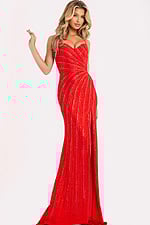 Glamorous red prom gown with open back