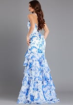 back of floral ruffled dress 48331