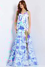 blue and white floral dress 48331