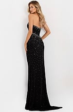 fitted black beaded dress 48372