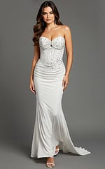 white corset bodice dress 48372