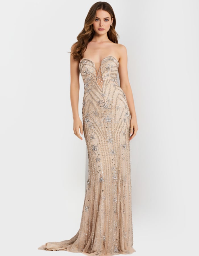 strapless beaded sheath dress 48389