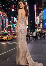 back of beaded sheer dres 48389