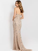 back of strapless beaded dress 48389