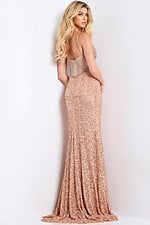 Sequin corset prom dress with beaded bodice