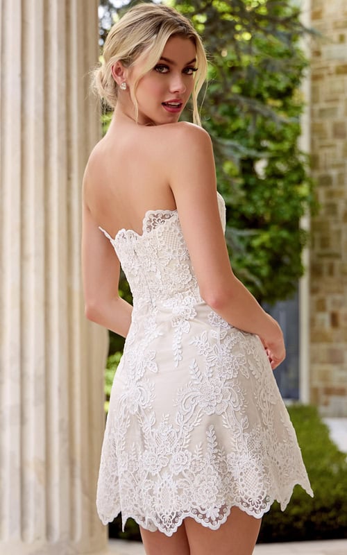 fit and flare strapless short dress 48451