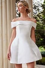 off the shoulder off white dress 48453