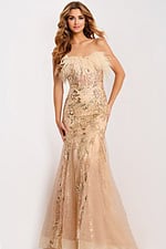 mermaid beaded dress with feather details 48465