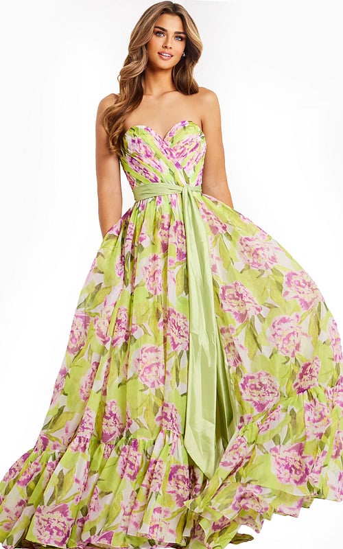 Romantic Floral Pattern Long Dress