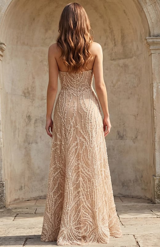 Strapless Beaded Bridal Gown With Flowy Silhouette 48474 | Jovani