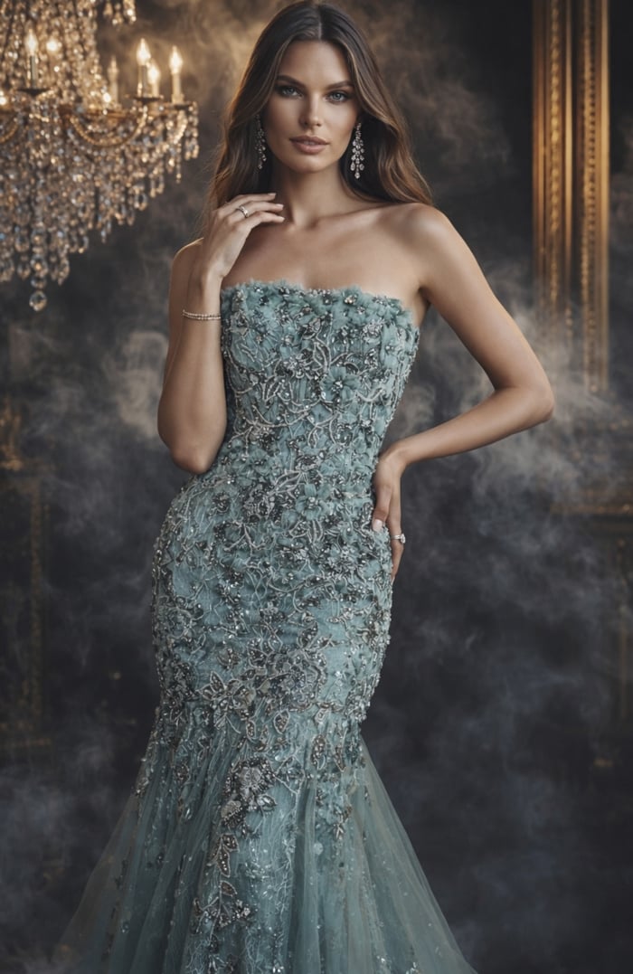 romantic tulle prom dress with structured bodice and full skirt
