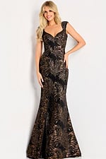 fitted v neckline evening dress 48480