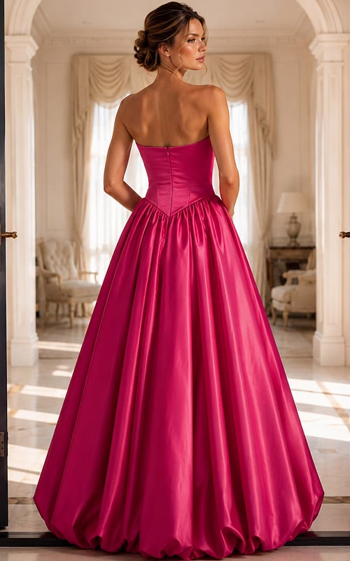 back of corset bodice pink dress 48482