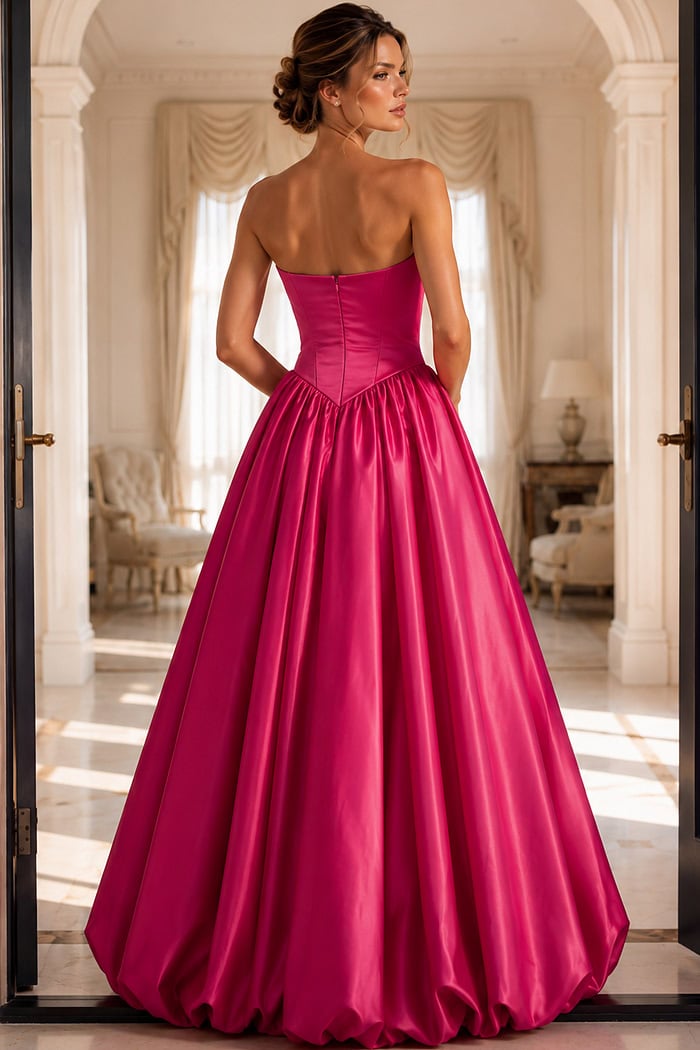 back of corset bodice pink dress 48482