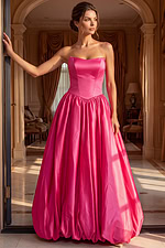 strapless pink fit and flare dress 48482