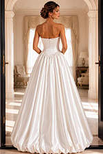 strapless white a line dress 48482