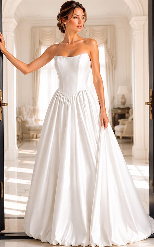 formal / gown white dresses Long White A-Line Satin Formal Dress