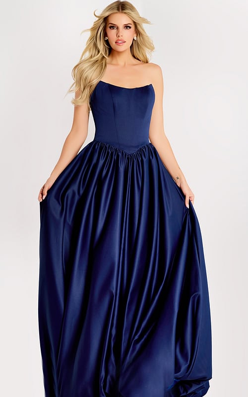 strapless navy ball gown 48482