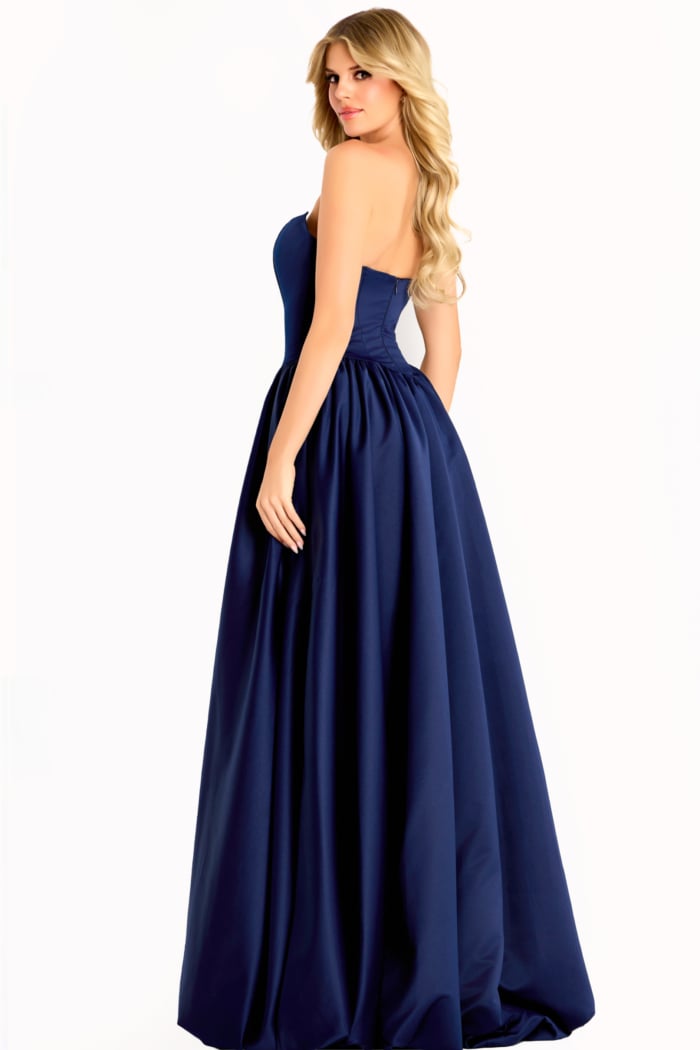 navy strapless ball gown 48482