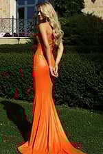 orange mermaid dress 48498
