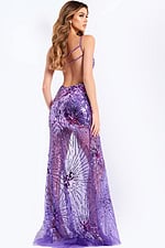 backless purple dress 48502