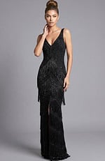 v neckline beaded dress 49162