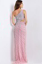 silver and pink cut out dress 48563