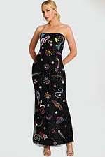 strapless embellished contemporary dress 48571