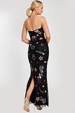 strapless fitted long dress with back slit 48571