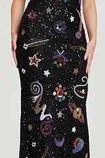 embellished black multi color fitted dress 48571