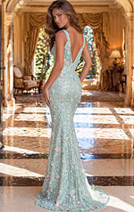 Sparkly floral gown sleeveless