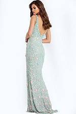 Fitted Floral Embellished Prom Gown