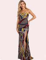 Sequin Gown with Color Block Mosaic Design 48617 - Image 5