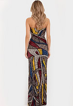 Sequin Gown with Color Block Mosaic Design 48617 - Image 3