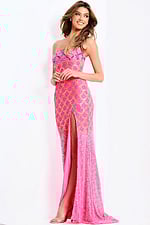 Beaded prom dress with shimmering sequin design
