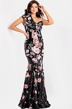 mermaid floral one shoulder dress 48638