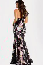 black multi evening dress 48638