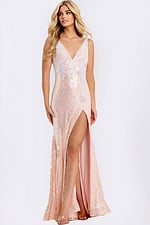 Elegant floral lace sequin evening dress