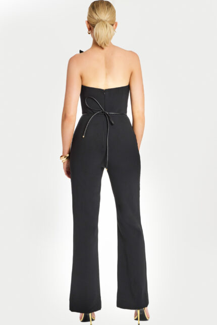 back view of strapless black jumpsuit 48659