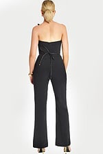 back view of strapless black jumpsuit 48659