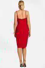 red fitted bodice midi dress 48664