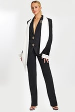 black and white pantsuit with front buttons 48680