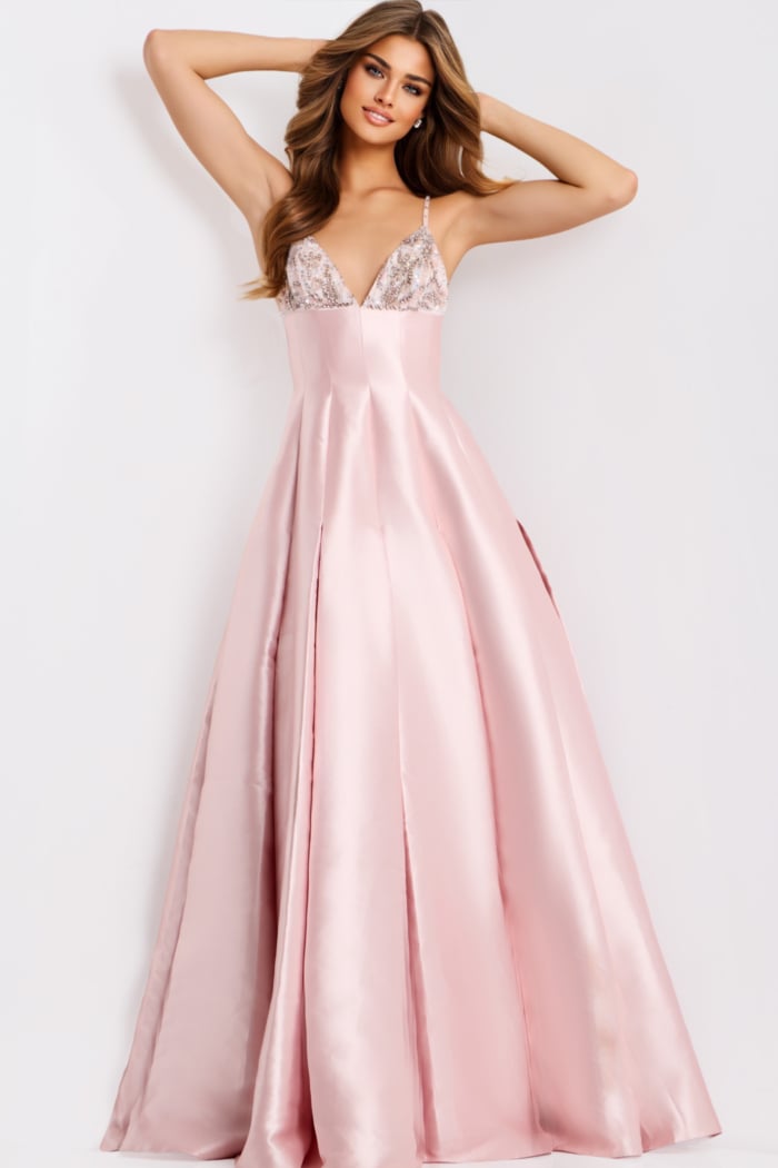 A Line Dress With Beaded Bodice 48732