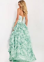 Elegant Strapless Dress With Ruffled Tiers