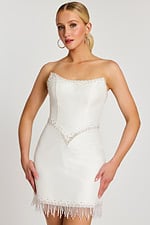 white embellished mini dress 48787