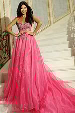 beaded corset bodice tulle ball gown 48906