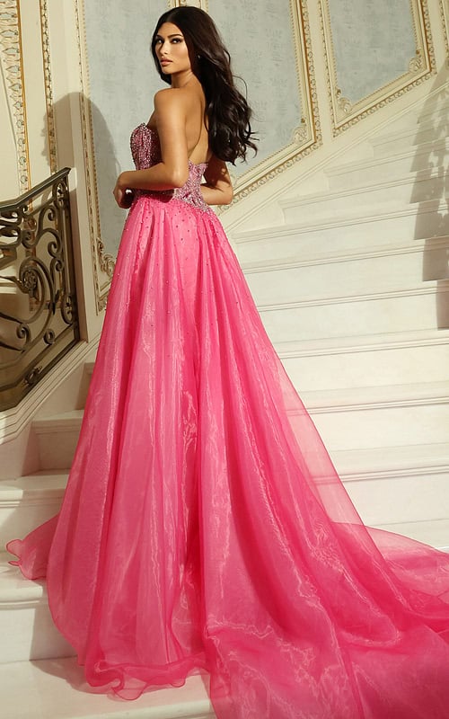 tulle pink ball gown 48906