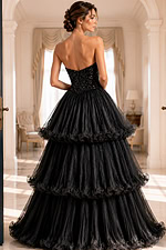 strapless pleated a line dress 48948
