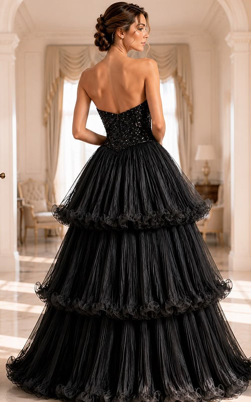 strapless pleated a line dress 48948