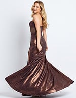 back of metallic corset bodice dress 48971
